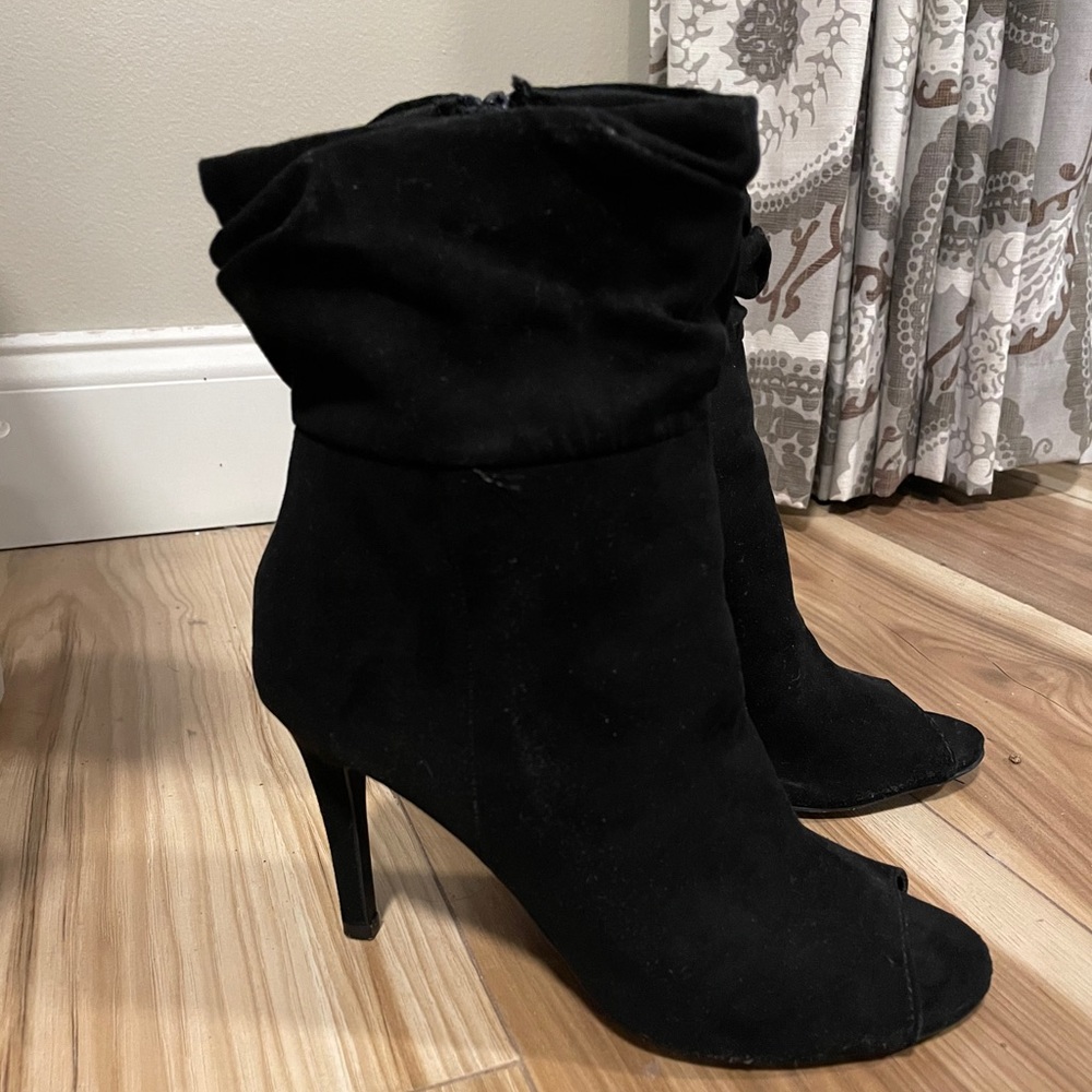 Black peep toe booties